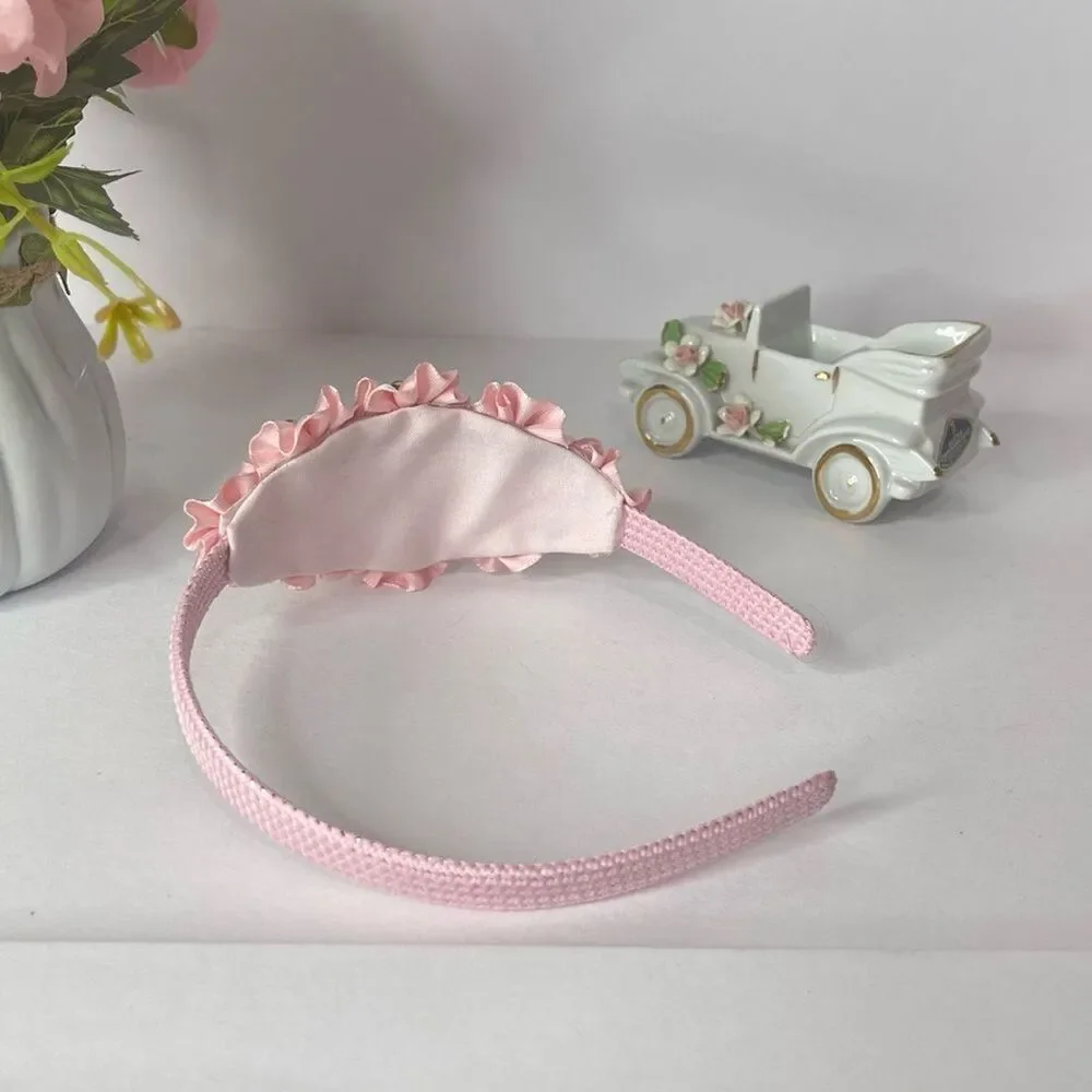 New Girls Pink Hairband head bands embellished handmade - Picture 5 of 16